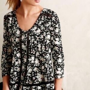 Anthropology Maeve Celyb Boho Peasant Lightweight Floral Cottage Core Blouse 12